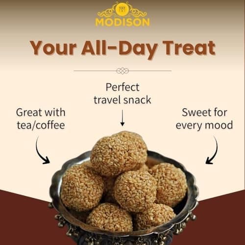 BalGokul Foods Til Laddu Indian Sweets Sesame Sweet Balls 360g thumbnail 3