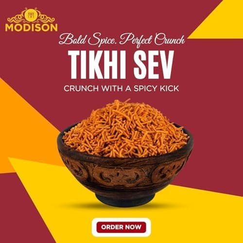 BalGokul Foods Tikhi Sev – Spicy & Crispy Authentic Gujarati Namkeen | Teekha Gathiya Snacks | Traditional Indian Savoury Munchies – 900g (Pack of 5) thumbnail 5