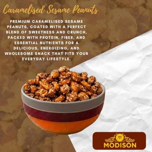 BalGokul Foods Caramelised Sesame Peanuts Indian Snacks Sweet Crunchy 400g thumbnail 6
