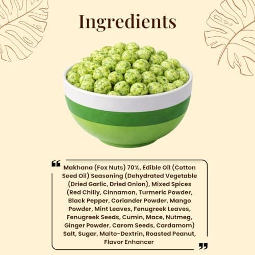 BalGokul Foods Roasted Makhana Healthy Snacks Zesty Mint 80g thumbnail 4