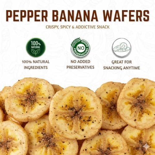 BalGokul Foods Banana Black Pepper Wafers Indian Snacks Crispy 360g alternate image
