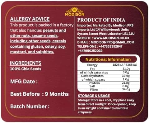 BalGokul Foods Chia Seeds Superfoods Natural Breakfast Nutrition 500g alternate image
