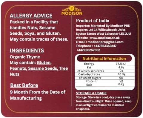BalGokul Foods Thyme Herbs Dried Aromatic Seasoning 200g alternate image