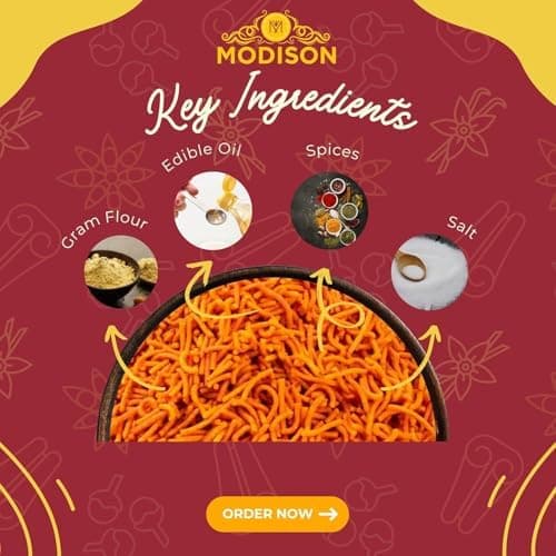 BalGokul Foods Tikhi Sev – Spicy & Crispy Authentic Gujarati Namkeen | Teekha Gathiya Snacks | Traditional Indian Savoury Munchies – 900g (Pack of 5) thumbnail 4