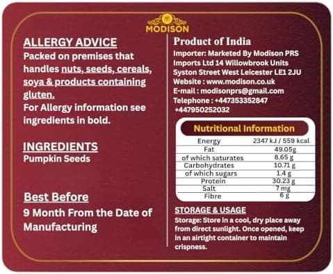 BalGokul Foods Pumpkin Seeds Superfoods Natural Pepitas Protein Fibre 400g alternate image