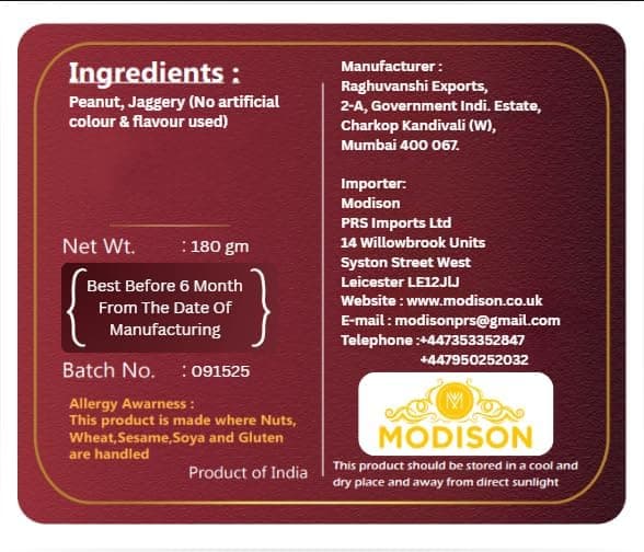 BalGokul Foods Peanut Chikki Indian Sweets Protein Brittle 360g thumbnail 7