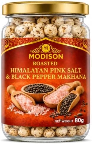 BalGokul Foods Roasted Makhana Healthy Snacks Himalayan Pink Salt Pepper 80g thumbnail 1