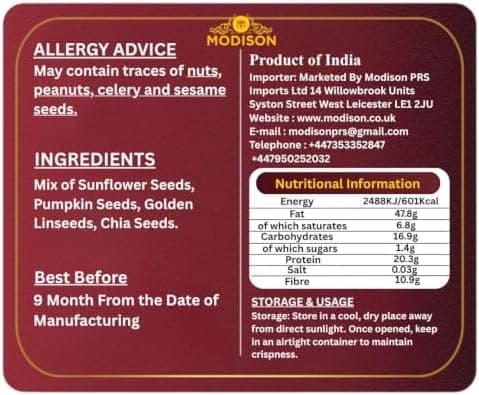 BalGokul Foods Mixed Seeds Blend Superfoods Chia Flax Pumpkin Sunflower 250g alternate image