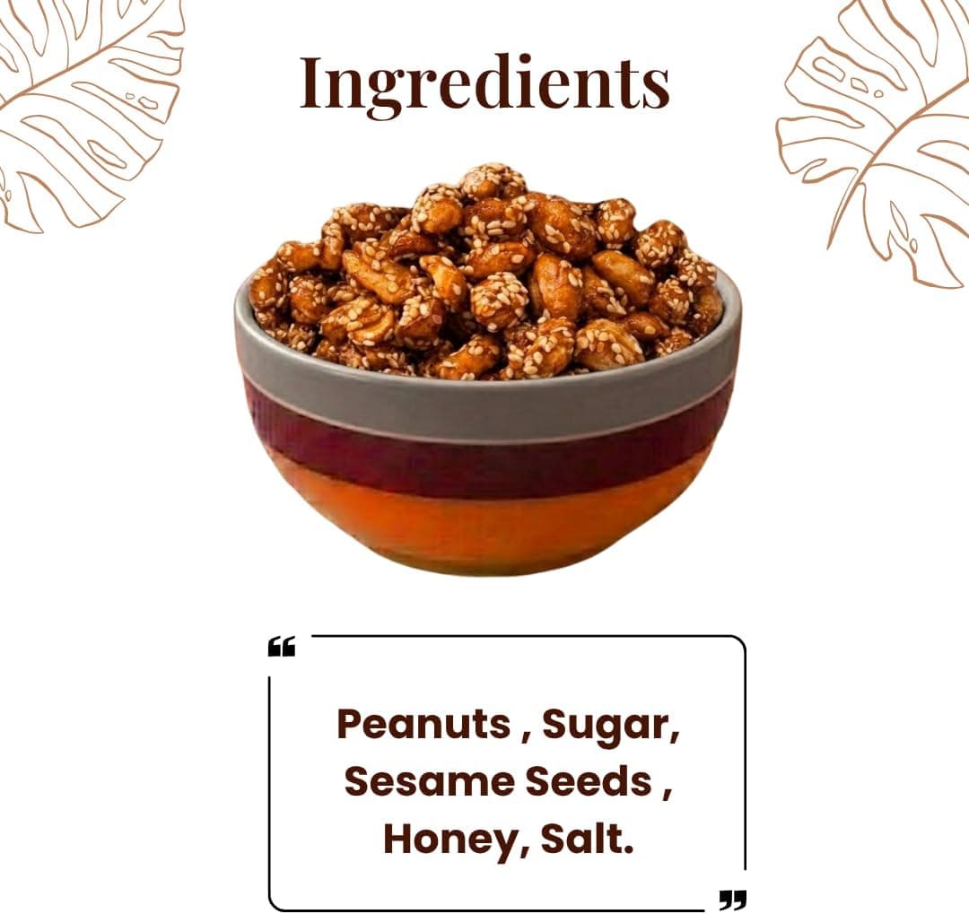 BalGokul Foods Caramelised Sesame Peanuts Indian Snacks Sweet Crunchy 400g thumbnail 12