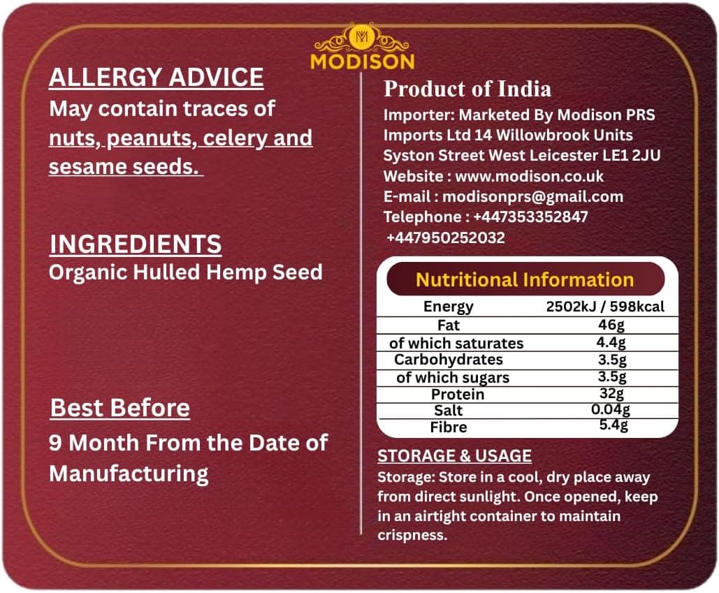 BalGokul Foods Hemp Seeds Superfoods Plant Based Protein 400g thumbnail 9