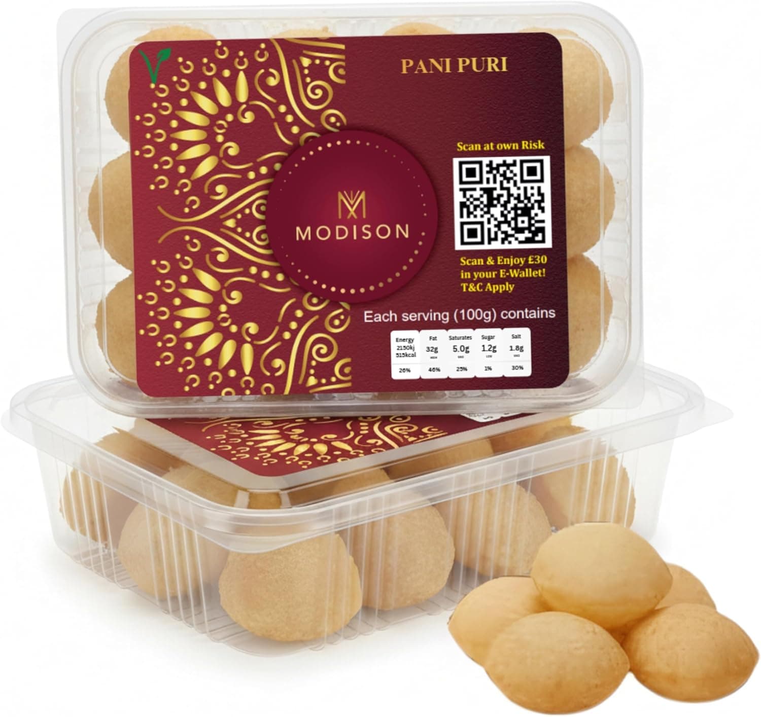 BalGokul Foods Pani Puri Indian Snacks Crispy Golgappa Shells 80pc thumbnail 8