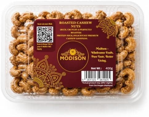 BalGokul Foods Roasted Cashew Nuts Healthy Snacks Protein Rich Kaju 400g product image 1