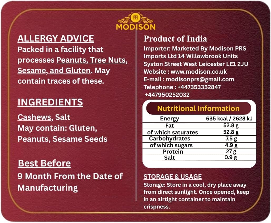 BalGokul Foods Roasted Cashew Nuts Healthy Snacks Protein Rich Kaju 400g product image 9